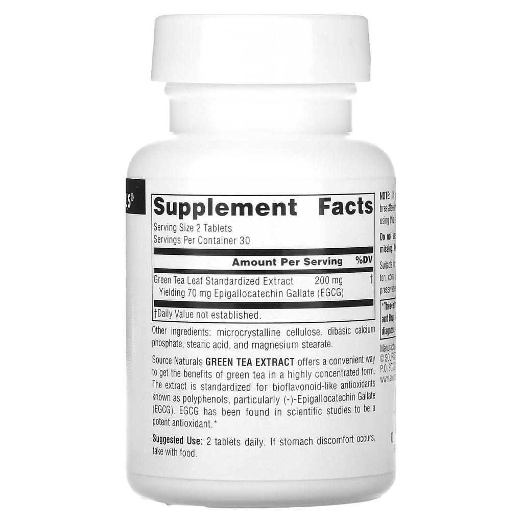 Source Naturals, Экстракт зеленого чая, 100 мг, 60 таблеток
