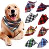 Cotton Soft Triangular Bibs Plaid Lattice Bandana Neck Scarf Dog Collar Saliva Towel Neckerchief