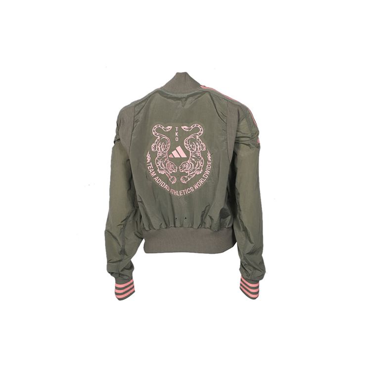 Adidas Куртка Vrct с вышивкой тигра и полосатой однотонной молнией свободного кроя унисекс верхняя одежда Artifact-Green FI6720