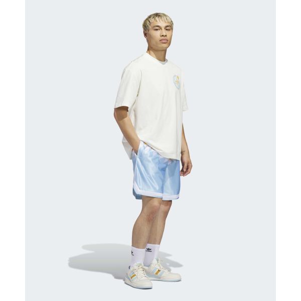 adidas Оригиналы Логотип Баскетбола Свободная Посадка Круглый Вырез Короткий Рукав Футболка Унисекс Топы KD3613