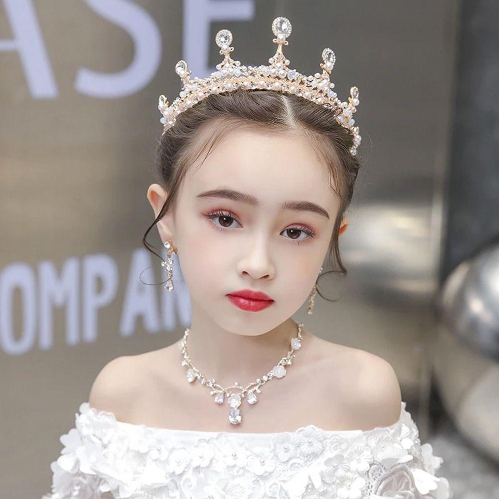 Handmade Craft Wedding Tiaras Pearl Rhinestone Bridal Crown Bridal Headbands Bride Headpiece