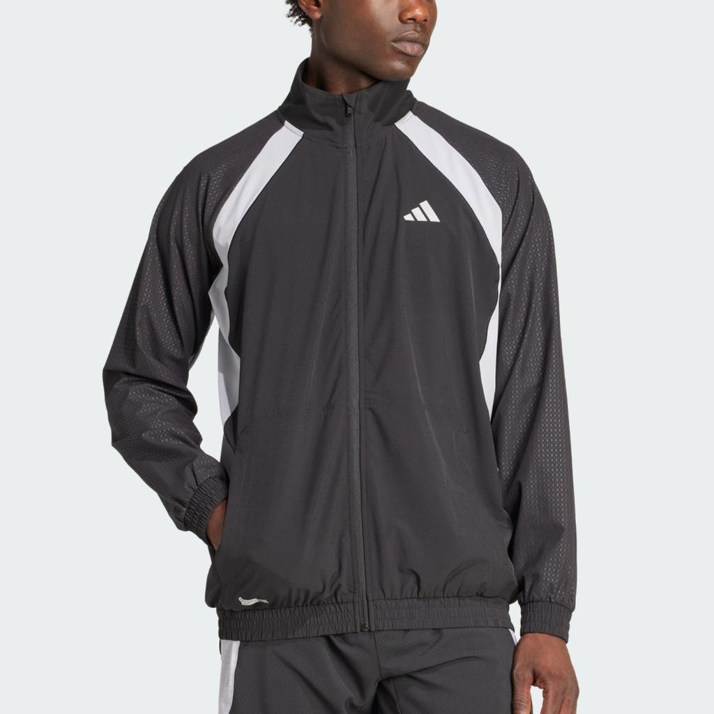 Adidas Куртка мужская Climacool с логотипом, стойкой воротником, рукавами реглан и длинным рукавом JV6950