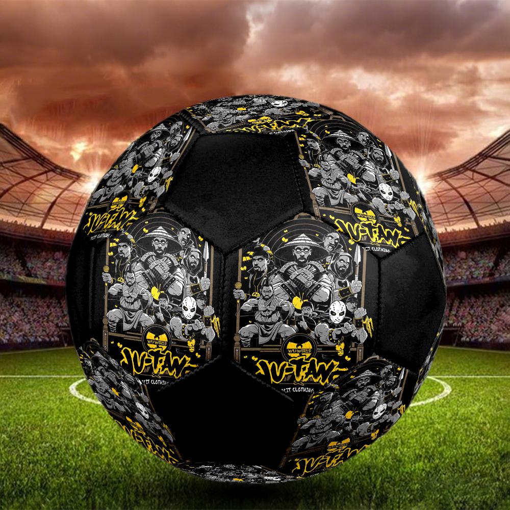 WU TANG Indoor Soccer Ball Colorful Machine Stitched PVC Size 5 Team Training Competition Ready Durable High-Bounce Cool Sports Gift