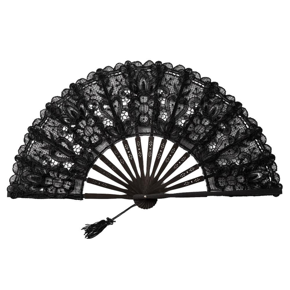 Hollow Ribs Vintage Lace Hand Fan Tassel Pendant Dance Handheld  Fan  Party Accessories