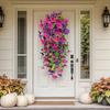 1/2pcs UV-Resistant Artificial Morning Glory & Eucalyptus Hanging Decor - Perfect For Home,Garden,Weddings Outdoor Decoration