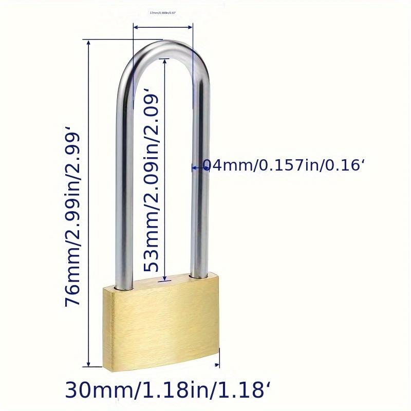 1/2Pcs Long Beam Brass Padlock Rustproof Anti-Theft Heavy Duty Metal Lock for Home Warehouse Cabinet Luggage Door Bicycle Gym Do