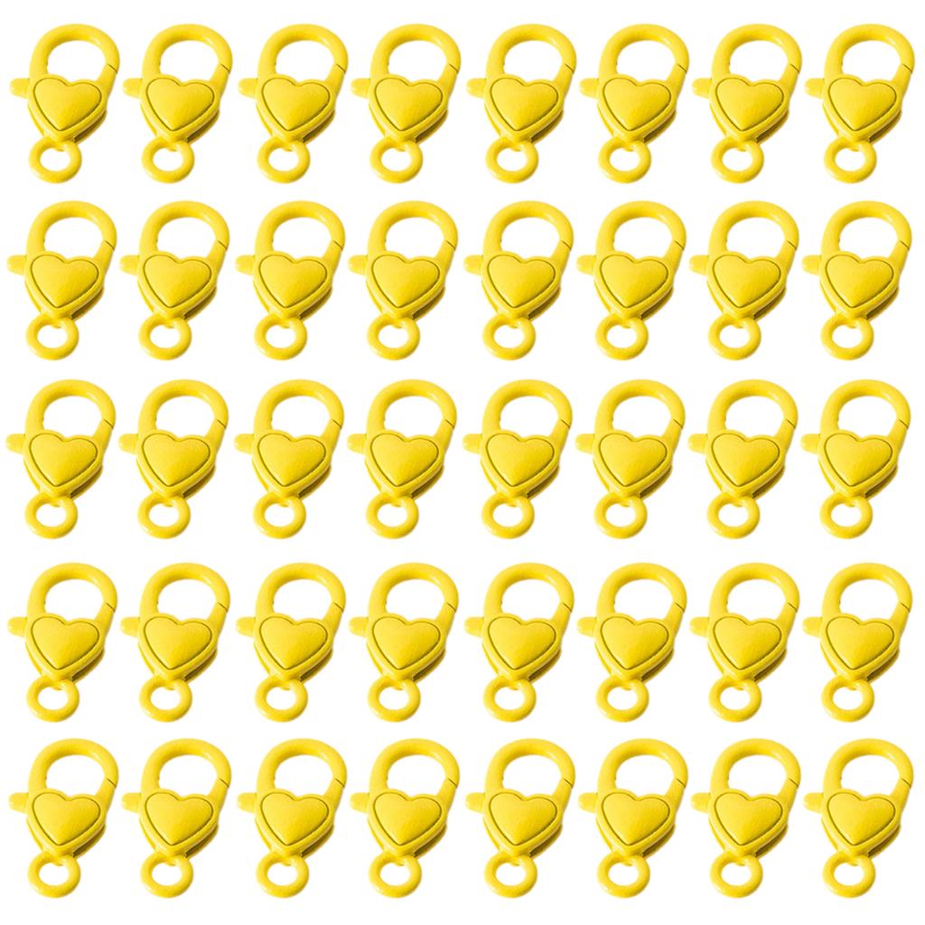 40 Pieces Love Heart Shaped Lobster Claw Clasps Fashion Accessory for Keychains Necklaces Bracelets Jewelry Projects