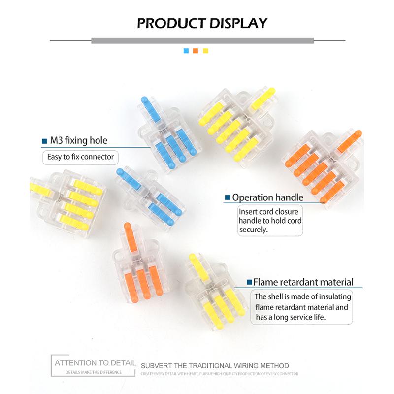 5/10 шт. Мини-быстрый компактный соединительный проводник, 1 вход, несколько выходов, сплиттер, клеммная колодка, крепежное отверстие под винт M3