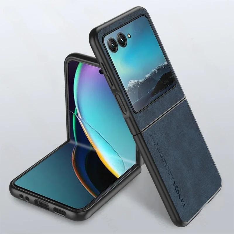 Кожаный чехол из овчины для Motorola Razr 60 Ultra /25 Razr 60/50/40 Ultra 60 Ultra Ударопрочный чехол из твердого пластика для телефона