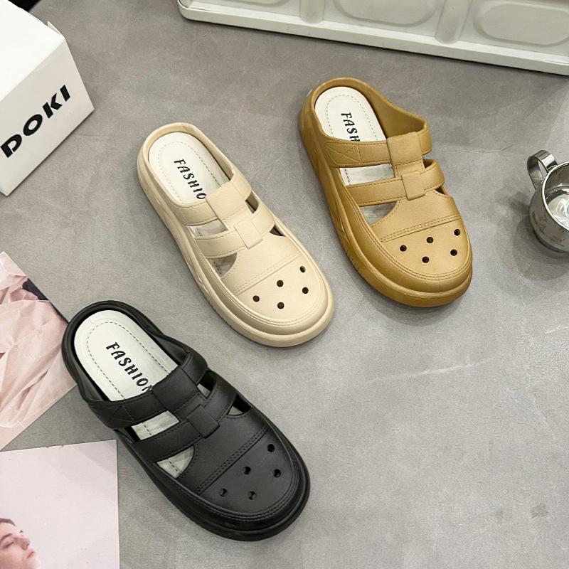 Тапочки Baotou на толстой подошве для мужчин и женщин летом, модные мягкие пляжные тапочки, домашние сандалии для пар, женская обувь