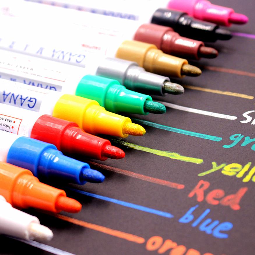 Permanent Paint Colorful Waterproof Pen CD Metal Oily Marker Pen Car Tyre Tire Tread