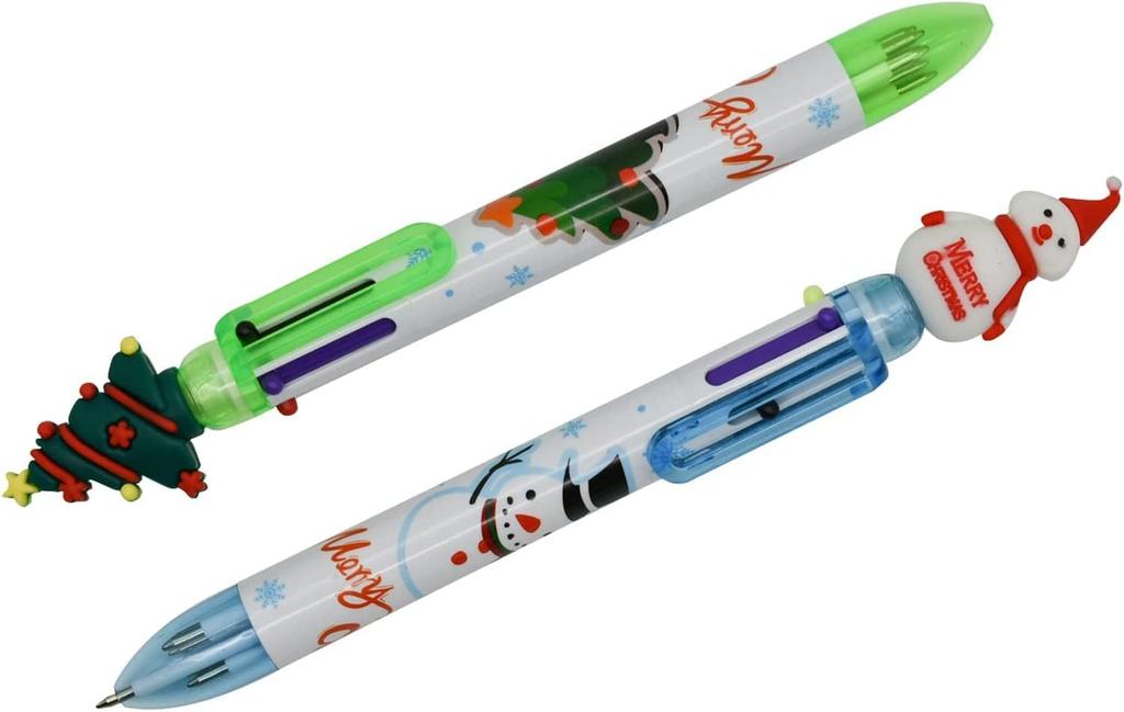 Maydahui Милый 6-цветный набор шариковых ручек к Рождеству, 12 штук, черные чернила, стильная милая канцелярия 0,5 мм, масляные, многофункциональные, многоцветные