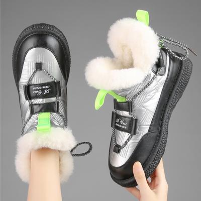 Зимние ботинки женские зимние 2022 новые теплые хлопковые туфли женские удобные меховые плюс бархатные ботильоны на плоской подошве