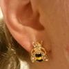 Милые милые серьги-гвоздики в виде пчелы с эмалью, кристаллами и стразами, крючок в виде животного, женские украшения для вечеринок, подарки ADM