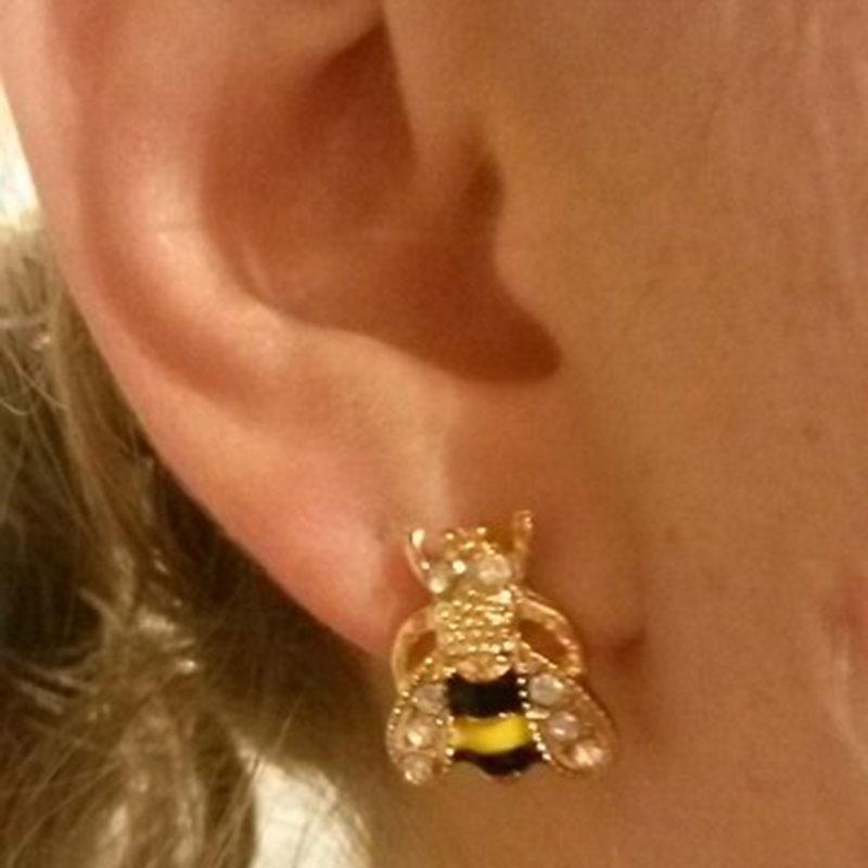 Милые милые серьги-гвоздики в виде пчелы с эмалью, кристаллами и стразами, крючок в виде животного, женские украшения для вечеринок, подарки ADM