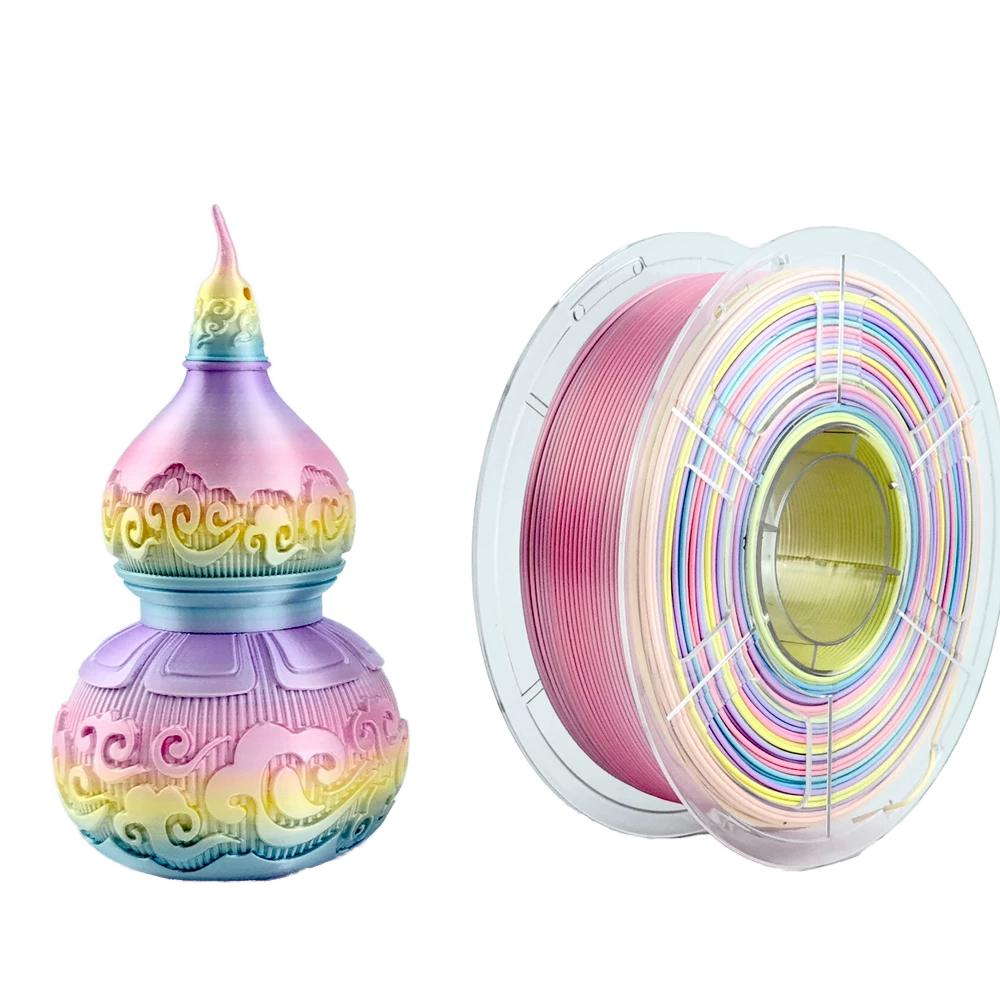 WholesaleDEYI Gradient Rainbow Silk PLA+ 3D Printer Filament 1.75mm 1kg 100% Virgin High Quality Compatible 99% FDM Models