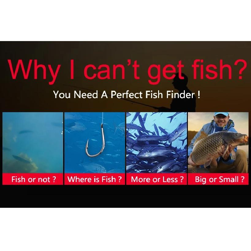 Brand New Colorful Wireless Fish Finder Dot Matrix Sonar Sensor Transducer Depth Echo Sounder Recharged Battery
