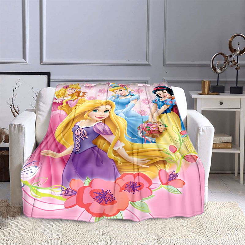 Exquisite princess cartoon flannel blankets can be customized, suitable for beds, bedrooms, sofas, picnics, outdoor leisure nap