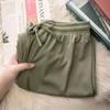 Ice Silk Pants Wide Leg Pants Loose High Waist Drawstring Slim Stretch Trousers Straight Pants