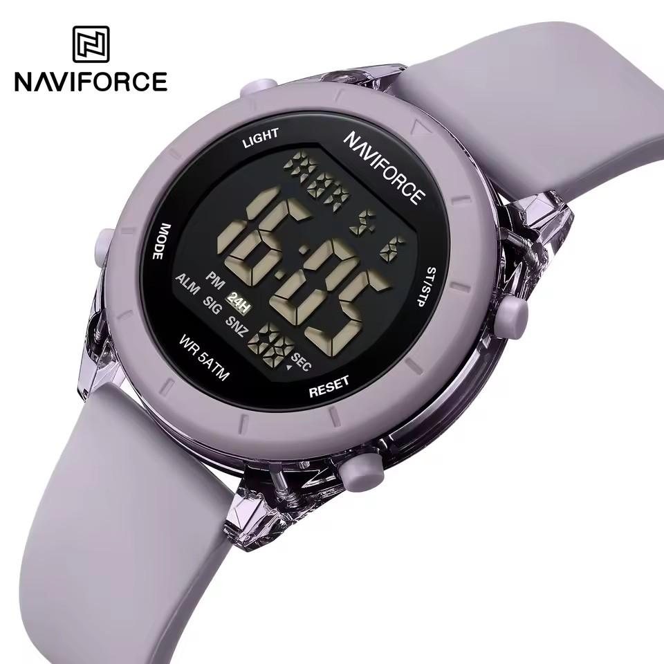 Новая модель NAVIFORCE NF7108 Часы Женские Модные Силиконовый Ремешок Спортивные Цифровые Часы Водонепроницаемые Светящиеся Наручные Часы Relojes