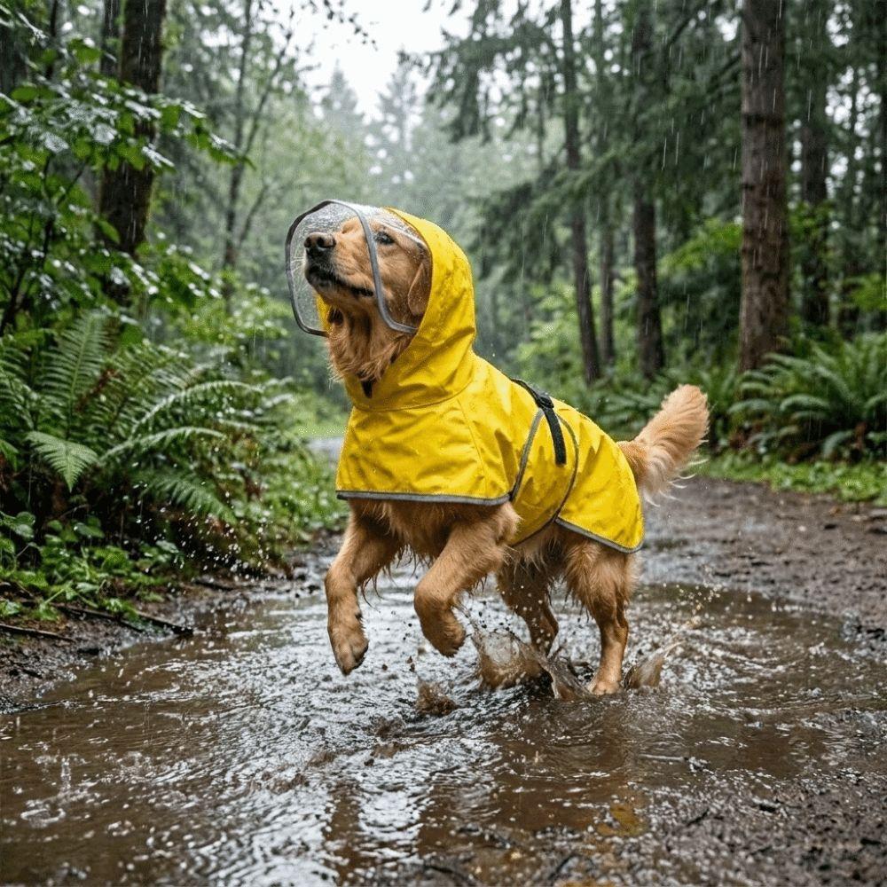 Reflective Dog Hooded Raincoat Breathable Pet Waterproof Cloak Pet All Inclusive Raincoat Travel