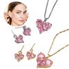 Модные Серьги-Цветы с Сердцами из Фианита, Ожерелье, Украшения, Обеспечивающие Искрящийся Блеск и Комфортное Ношение