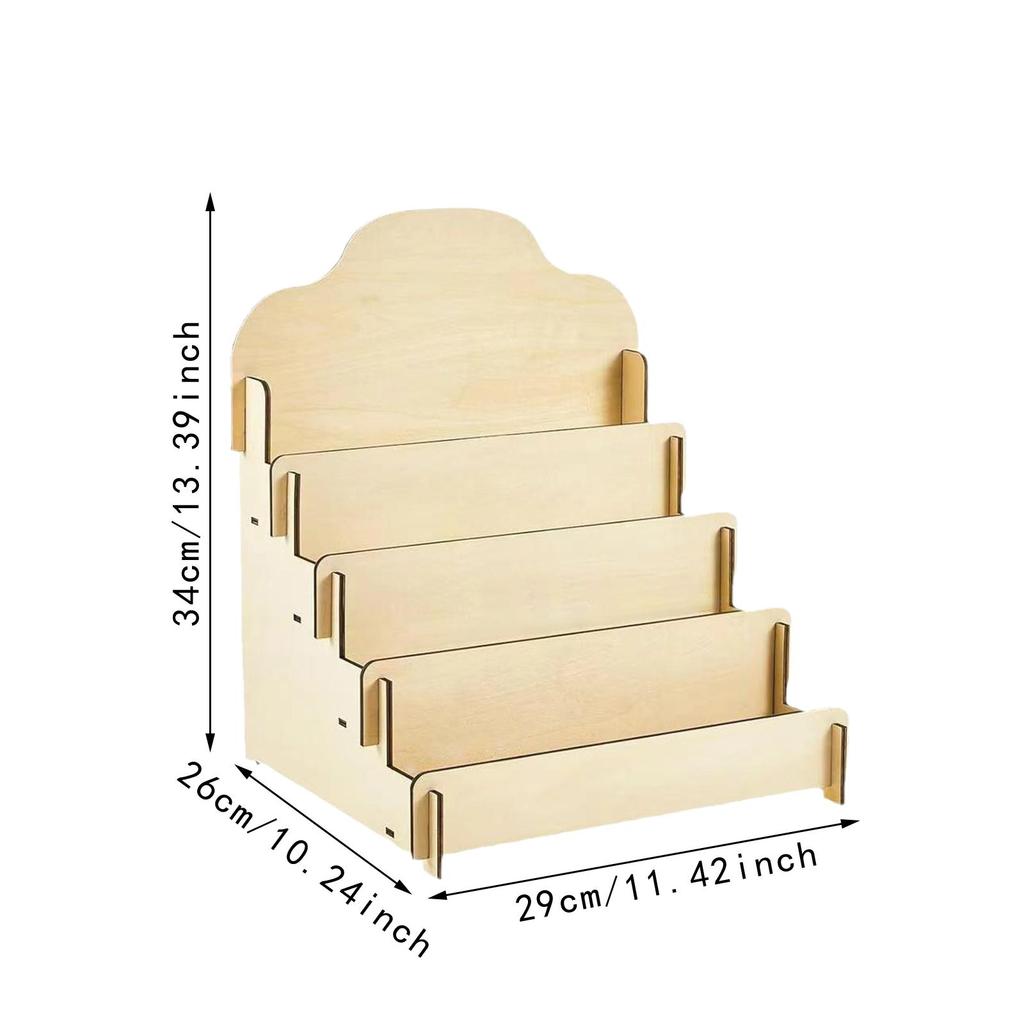 Card Display Holder Multi Tier Wooden Greeting Stand Comic Book Retail Table