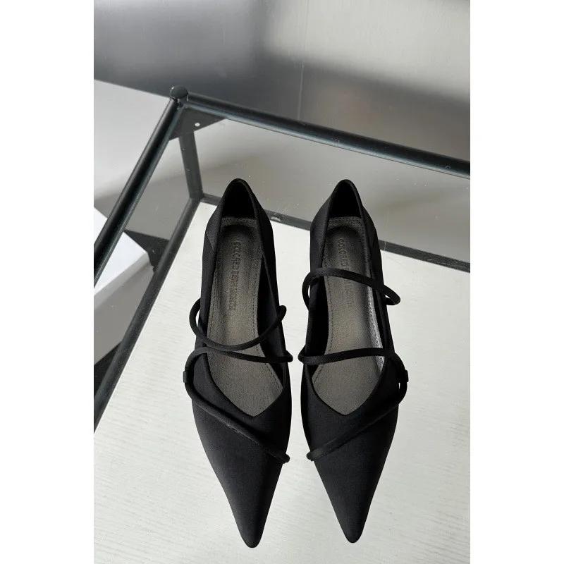 Модные замшевые женские туфли-лодочки фиолетового цвета с острым носком, лаконичные, с перекрестным ремешком, на тонком каблуке, мюли, обувь для банкета, свадьбы, элегантные туфли на низком каблуке для дам