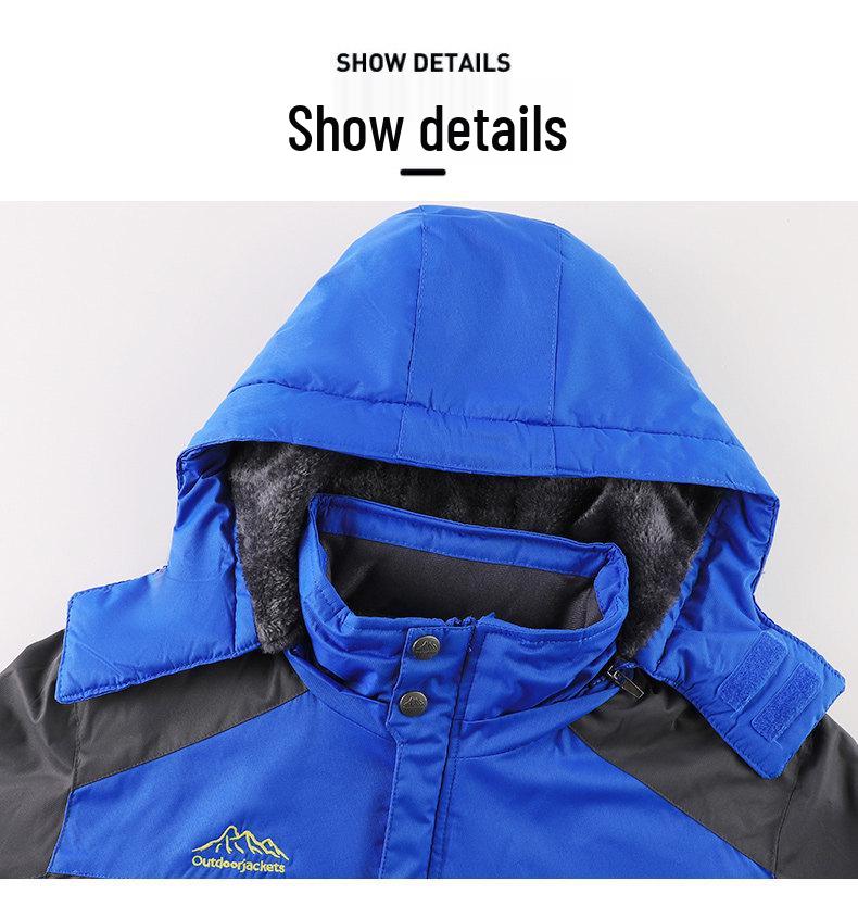 Мужская водонепроницаемая ветрозащитная утепленная куртка с подкладкой из искусственного меха для улицы - Теплый хлопковый стеганый пальто для осени и зимы