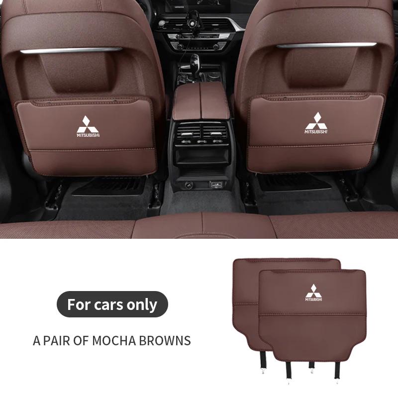 Для Mitsubishi Outlander Pajero Asx Lancer EX Evolution X Ralliart Защита спинки сиденья автомобиля Противоударная накладка Задний карман-органайзер