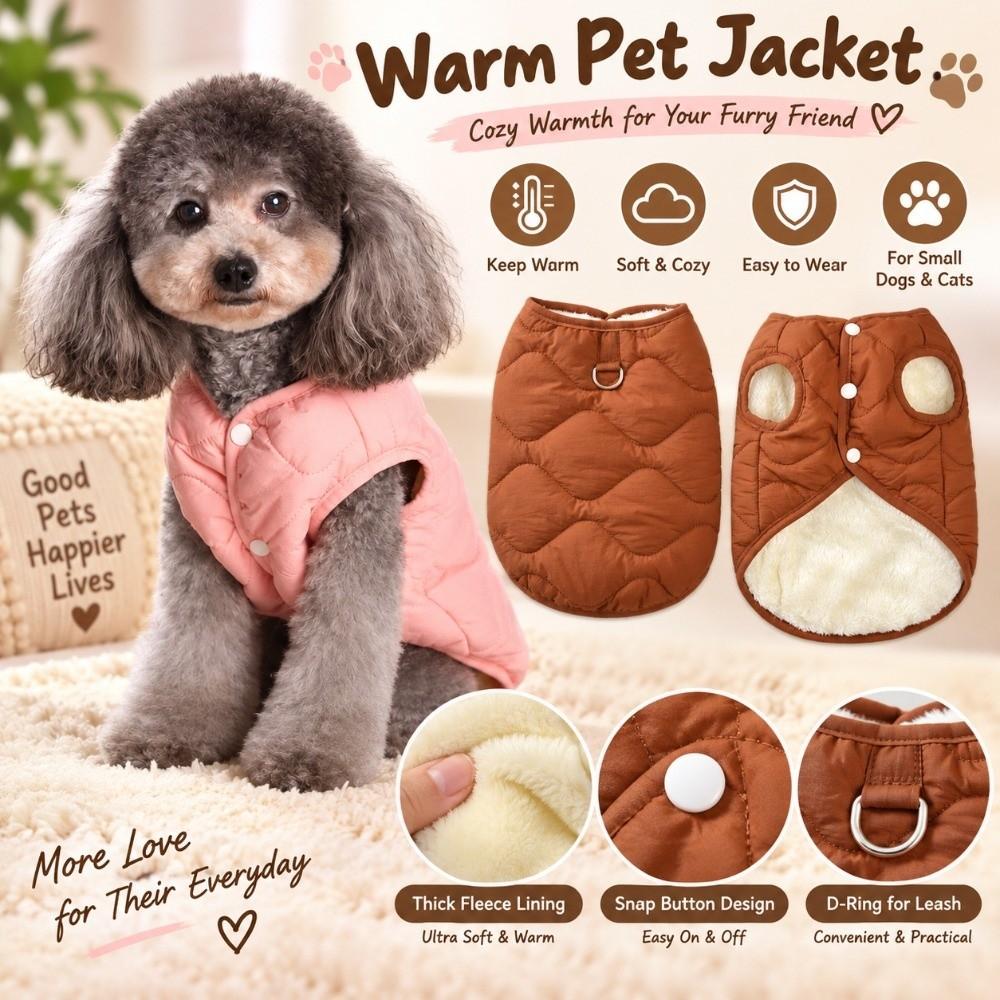 Cotton Padded Pet Vest Lightweight Pet Clothing Ne Dog Coat Indoor Outdoor