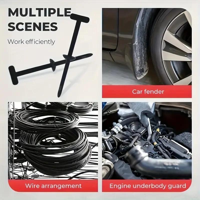 Universal Nylon Cable Tie Buckle Auto Fastener Screw Replacement Clip Car Fender Trunk Engine Guard Panel Wire Management Secure