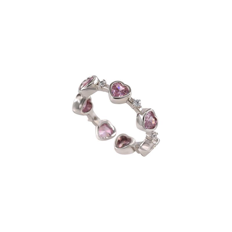 Кольцо Сердце с Розовым Бриллиантом 2023 для Женщин - Уникальный Дизайн, Модное Заявление, Стильный Аксессуар на Указательный Палец