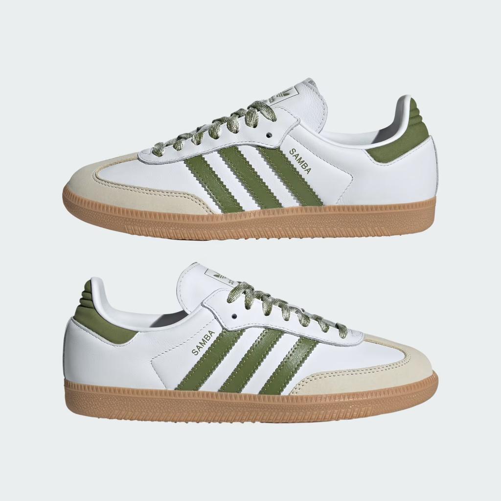 JS1352 adidas Originals Samba OG Обувь Белый Технический Оливковый Резина (Мужской)