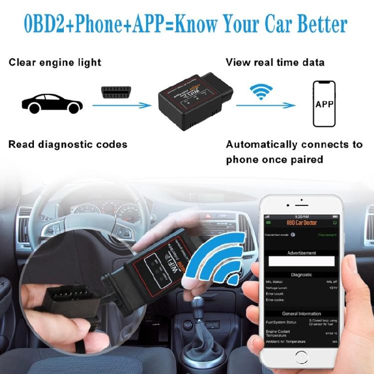WIFI V1.5 PIC18F25K80 OBDII Сканер Читатель Кодов Неисправностей Двигателя Автомобиля Диагностический Инструмент