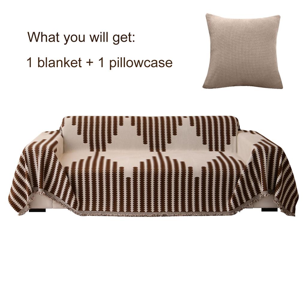 Чехлы на диван для дивана Бохо Чехлы на диван Шенилловое одеяло Хаки Геометрический ромбический ромбовидный Чехлы на диван для секционного дивана L-образной формы