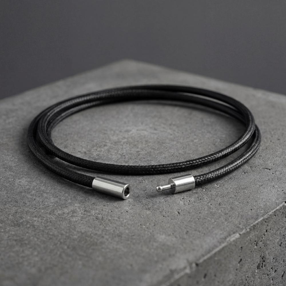Черная кожаная веревочная цепочка 45 см DIY кулон Плетеная веревочная цепочка с застежкой Водонепроницаемая веревочная цепочка Линия Нить Мужчины Женщины