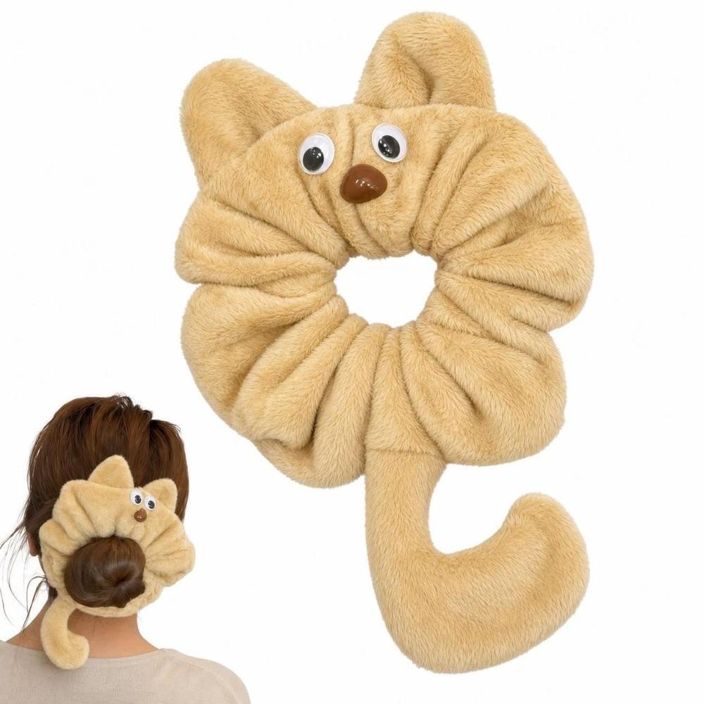 Plush Fabric Plush Cat Headband Cat Shape Plush Scrunchies Kitten Headband For Girls Women