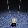 Real Moissanite Square Pendant Necklace D Color 1ct Emerald Cut Pure S925 Sterling Silver 18K Gold for Women Fine Jewelry