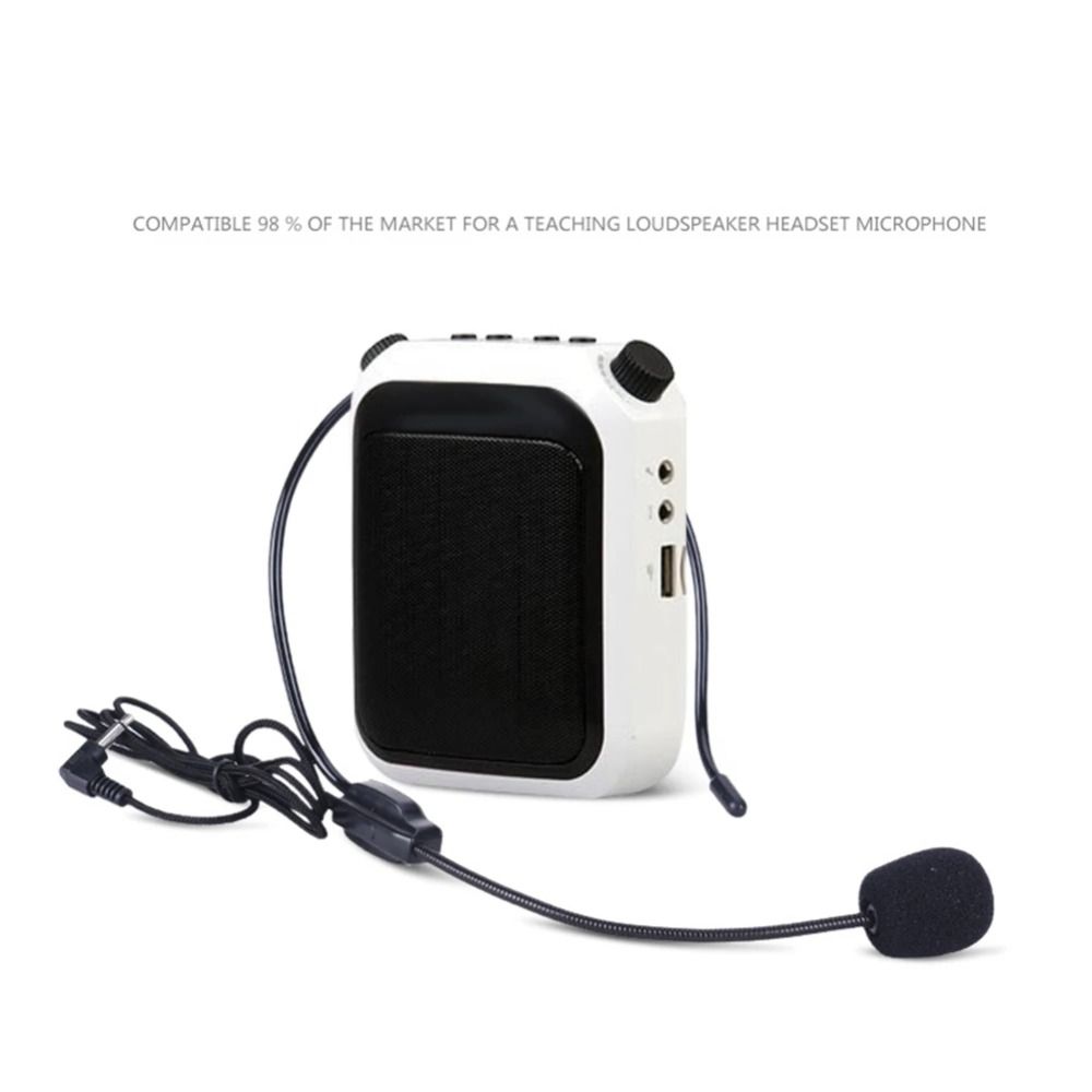 New Portable Wired Microphone Head-mounted 3.5mm Plug Headset Microphone Video Recording Flexible Speech Headset Mic