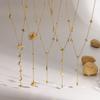 Cross-border Minority Design Diamond-encrusted Stainless Steel Women's Necklace Star Moon Bamboo Long Sweater Chain 18k