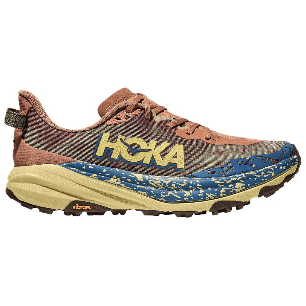 HOKA One One Speedgoat 6 Удобная Универсальная Амортизация Дышащая Поддержка Низкий Верх Кроссовки для Трейлраннинга Мужские Кроссовки Коричневые 1147791-MPLC
