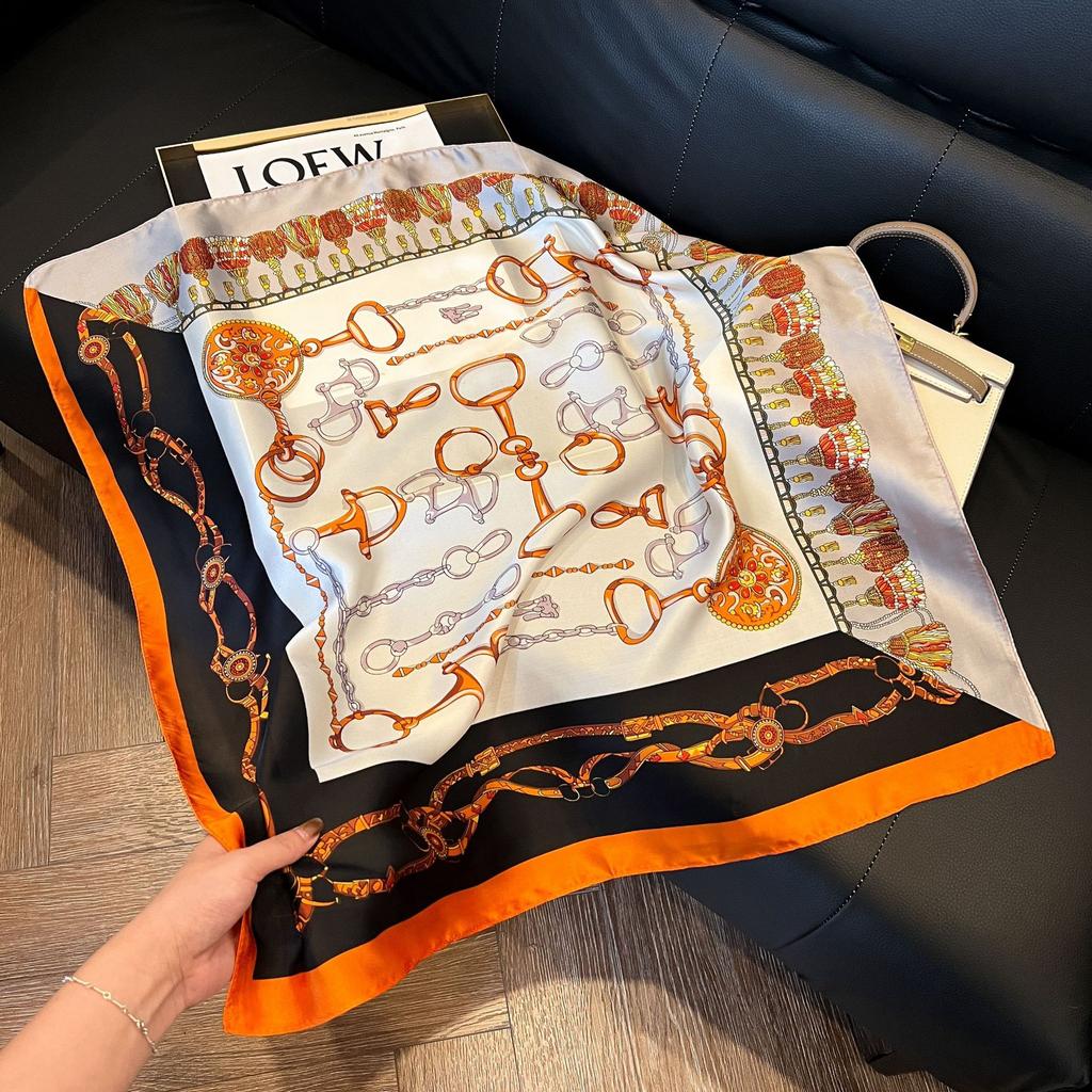 Геометрический колор-блок квадратный шарф из искусственного шелка женский атласный платок шаль обертывание хиджаб женская повязка для волос роскошная головная косынка эшарп