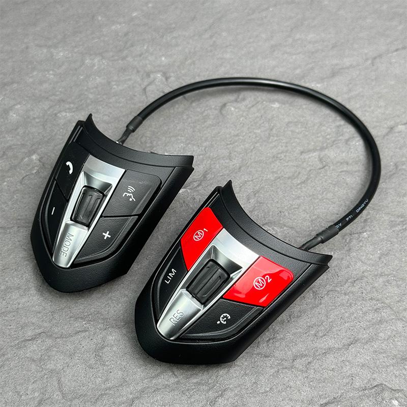 Steering wheel button with M1M2 button, black/red/blue, suitable for BMW 3/5 F10/F20 F30 Series high-end and low-end buttons