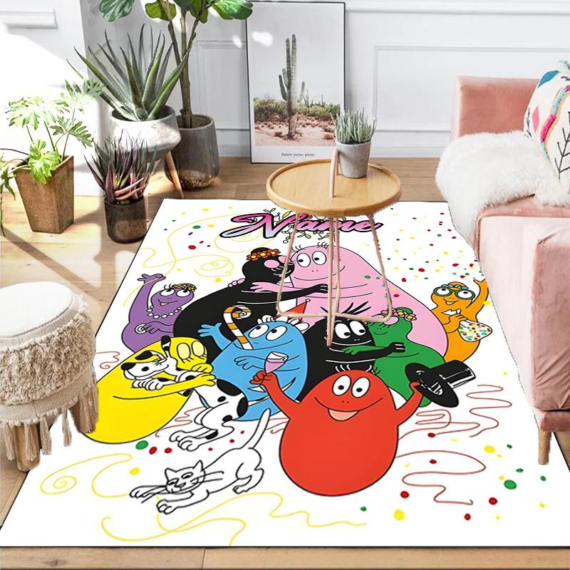 Custom Name Colorful Cartoon Barba-papa Rug Game Carpet, Floor Mat for Bedroom Living Room Entryway Rug, Home Decor Idea Gift for Christmas birthday