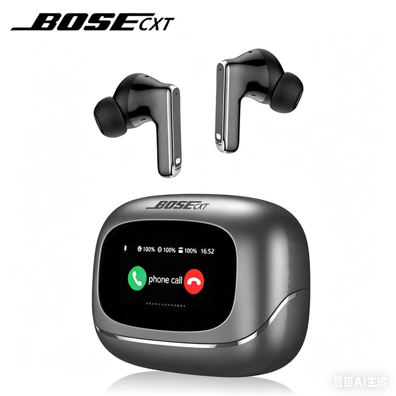BOSECXT Ultra TOUR PRO6 Smart Touch Multi Functional Large Screen TWS Wireless ANC Noise Cancelling Earbud Enc Heavy Bass Earbud