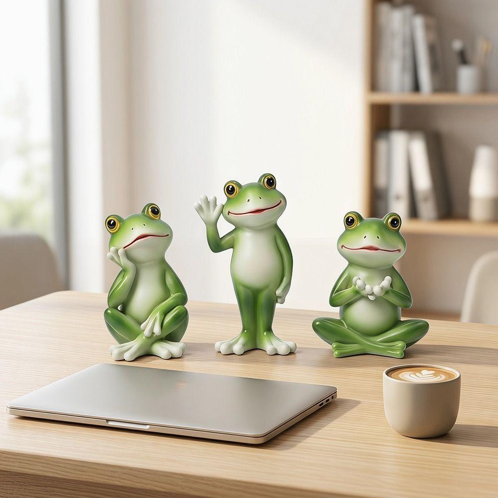 Resin Material Miniature Frog Statue Creative Craft Frog Garden Decor  Bonsai Plants
