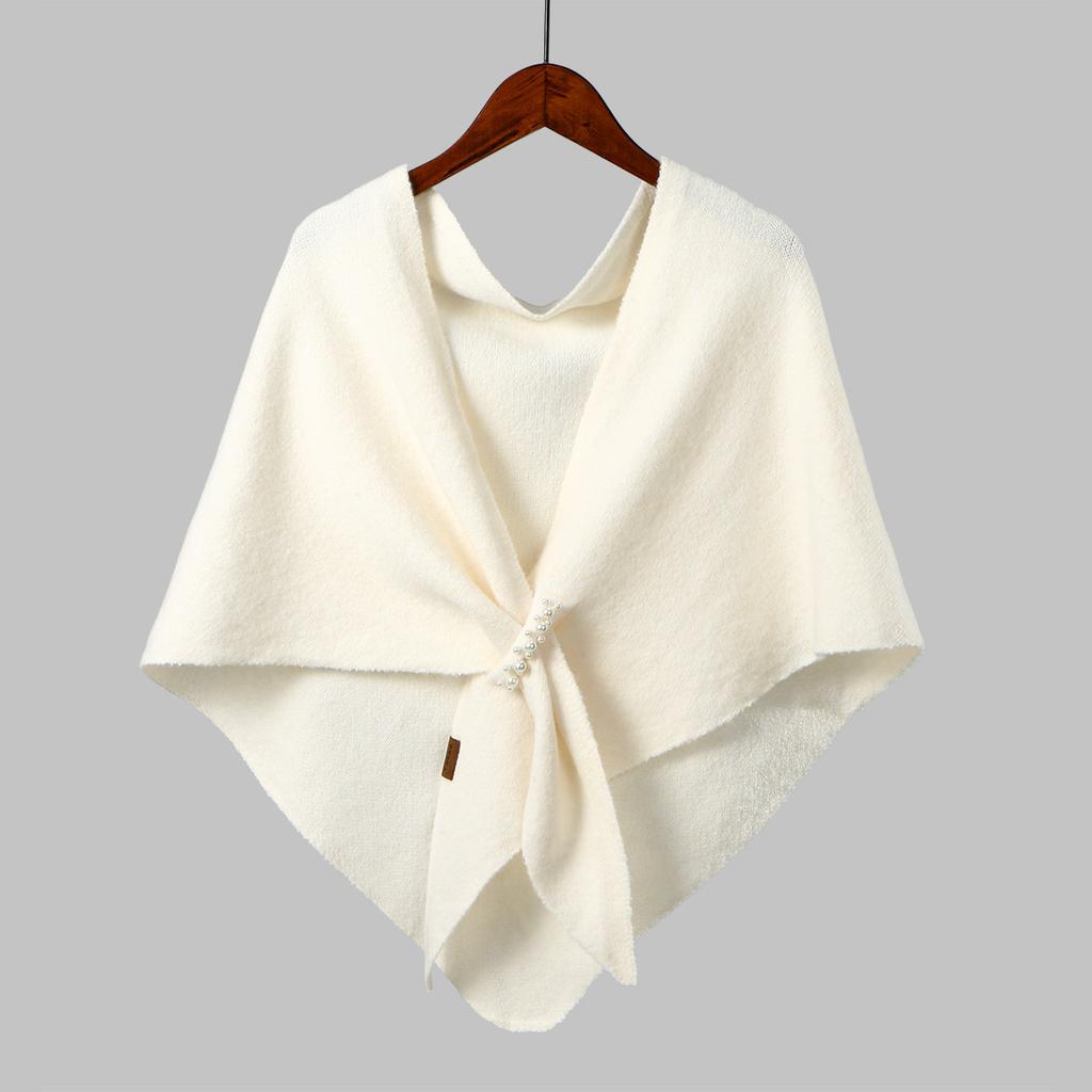 New Women Fashion Elegant Solid Color Triangle Scarf Multifunctional Retro Outdoor Leisure Shawl Cape
