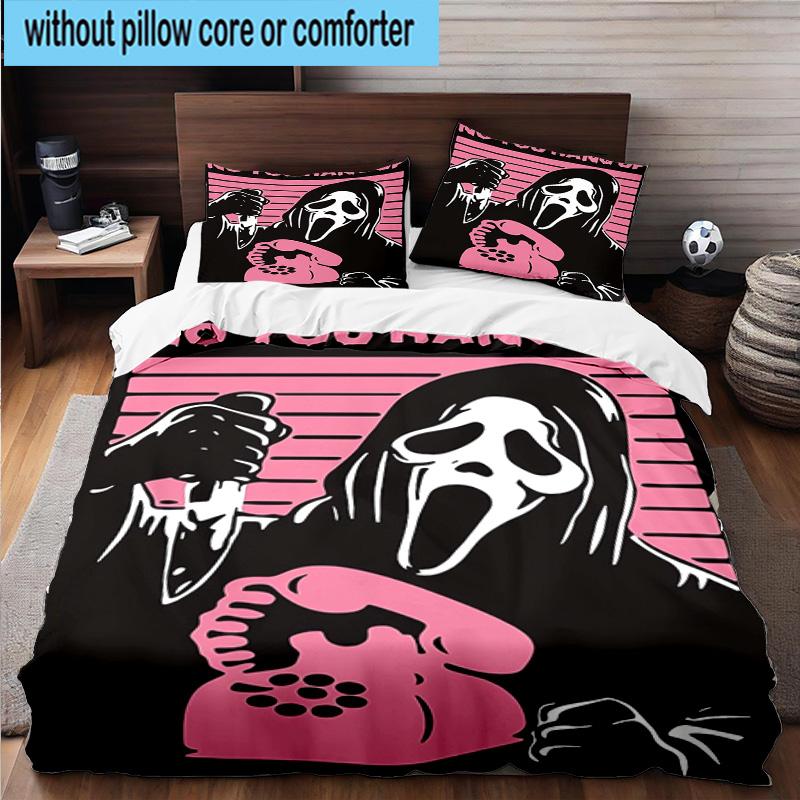 3PCS Scr-eam Horror Movie 3pcs Bedding,Including 3PCS Duvet Cover And 2pcs Pillowcases Perfect for Christmas,Ideal for Bedroom, Dormitory