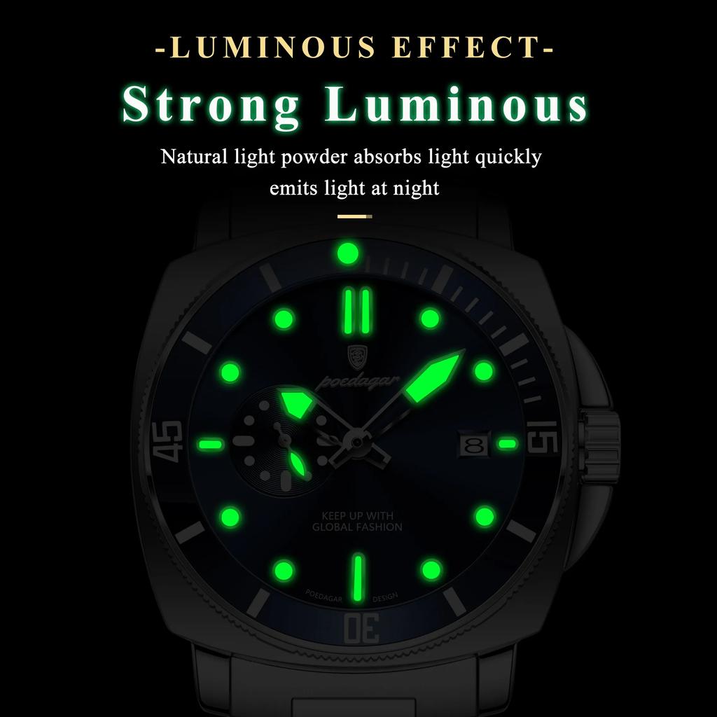 Роскошные Модные Мужские Часы Водонепроницаемые Светящиеся Дата Нержавеющая Сталь Мужские Часы Кварцевые Деловые Мужские Часы Reloj